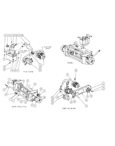 Hydro Hose And Pump Assembly Diagram and Parts List for M60-CT 53AL8CTX750-28-HP-3Cylinder-OHV Cub Cadet Lawn Tractor